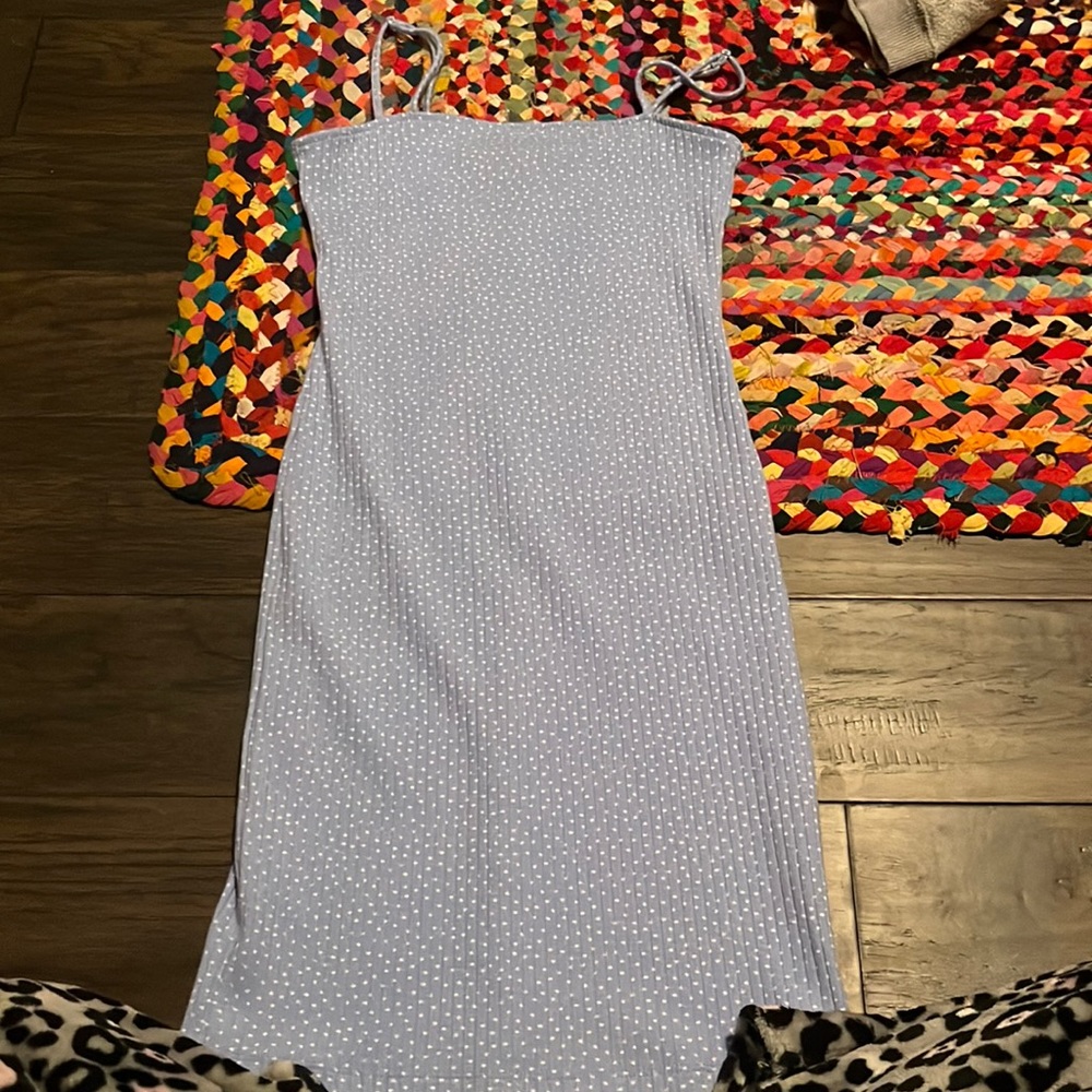 Blue with White Polkadot Bodycon Dress